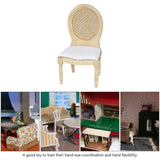 Miniature Chair Linen Chair Miniatures Mini Toy Wood Toys Wooden Chair Miniature Dining Table Chair Ornaments Indoor