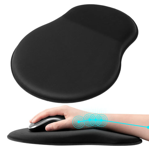 Mouse Pad Wrist Support, Ergonomic Mouse Pad with Wrist Rest, Pain Relief Mousepad with Non-Slip Rubber Base, Comfortable  (Black) In Australia - Darrahopens