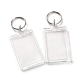 10Pcs SMALL SIZE-Rectangle Clear Acrylic Photo Snap-in Keychain Blank Double Sided Custom Personalised Photo Insert Picture Frame