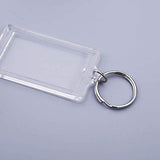 10Pcs SMALL SIZE-Rectangle Clear Acrylic Photo Snap-in Keychain Blank Double Sided Custom Personalised Photo Insert Picture Frame