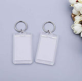 10Pcs SMALL SIZE-Rectangle Clear Acrylic Photo Snap-in Keychain Blank Double Sided Custom Personalised Photo Insert Picture Frame