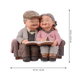 Loving Elderly Couple Miniature Figurines Grandparents Parents Statue Resin Couple Ornaments for Valentines Day Wedding In Australia - Darrahopens