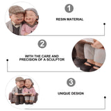 Loving Elderly Couple Miniature Figurines Grandparents Parents Statue Resin Couple Ornaments for Valentines Day Wedding