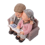 Loving Elderly Couple Miniature Figurines Grandparents Parents Statue Resin Couple Ornaments for Valentines Day Wedding