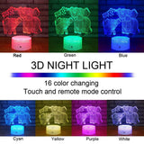 Elephant 3D Night Light for Kids 3D Lamp with 16 Colors Changing Remote Control Elephant Toys Women Baby Boys Gifts (Elephant)