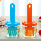 Portable Silicone Oil Bottle with Brush Kitchen Olive Oil Dispenser Bottle, Pastry Wide Opening Oil Bottle for Cooking Baking
