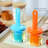 Portable Silicone Oil Bottle with Brush Kitchen Olive Oil Dispenser Bottle, Pastry Wide Opening Oil Bottle for Cooking Baking