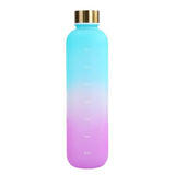 Water Bottle Portable Travel Student Fashion Matte Gradient Copper Cap Sports Outdoor Space Plastic Cup