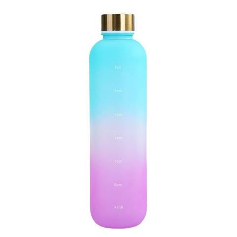 Water Bottle Portable Travel Student Fashion Matte Gradient Copper Cap Sports Outdoor Space Plastic Cup