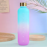 Water Bottle Portable Travel Student Fashion Matte Gradient Copper Cap Sports Outdoor Space Plastic Cup