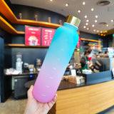 Water Bottle Portable Travel Student Fashion Matte Gradient Copper Cap Sports Outdoor Space Plastic Cup