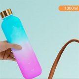 Water Bottle Portable Travel Student Fashion Matte Gradient Copper Cap Sports Outdoor Space Plastic Cup
