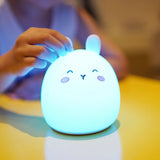 Cute Rabbit Baby Night Light Children's Light, LED Portable Animal Silicone Light, USB Charging Night Light