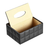 PU Leather Multifunction Rectangular Tissue Box Cover and Remote Control Caddy,Suitable for Storing Pen and Stationery