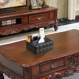 PU Leather Multifunction Rectangular Tissue Box Cover and Remote Control Caddy,Suitable for Storing Pen and Stationery