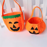 Halloween Pumpkin Bags for Kids Halloween Trick or Treat Bags 2PCS Non-Woven Candy Bags for Halloween