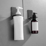2pcs，Bathroom Self-Adhesive Liquid Soap Dispenser Holder Shower Gel Shampoo Bottle Hanger Stainless Steel Hanging Shelf Free Punching