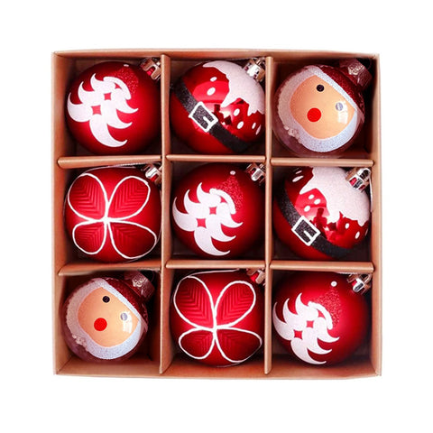 9pcs Christmas balls, Christmas tree decorations, shatterproof birthday hanging balls, Halloween holiday wedding decorations