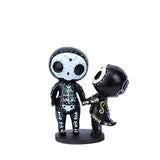 Sugar Skull Couple Figurine Statue Couples Cute Skeleton Mexican Halloween Day of The Dead Figurines Valentine's Day Decor