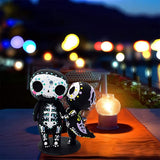 Sugar Skull Couple Figurine Statue Couples Cute Skeleton Mexican Halloween Day of The Dead Figurines Valentine's Day Decor