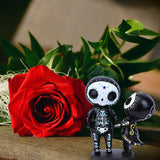 Sugar Skull Couple Figurine Statue Couples Cute Skeleton Mexican Halloween Day of The Dead Figurines Valentine's Day Decor