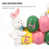 Hand drawn Easter egg bunny centerpiece, decorated with Easter resin statues on the desktop, suitable for home living rooms, bedrooms