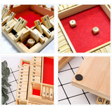 Wooden Shut The Box Game, 10-Number Dice Game for 2-4 Players, for Parties and Friends Gatherings, Classic Tabletop Board Game
