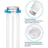 7pcs Plastic transparent flat bottomed test tube container with lid, used for storing bead party candy bath salts