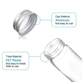 7pcs Plastic transparent flat bottomed test tube container with lid, used for storing bead party candy bath salts