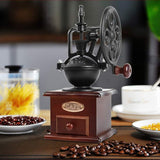 Wooden Coffee Bean Grinder Manual Coffee Grinder Roller, Antique Coffee Mill with Cast Iron Hand Crank for Making Mesh Coffee In Australia - Darrahopens