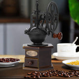 Wooden Coffee Bean Grinder Manual Coffee Grinder Roller, Antique Coffee Mill with Cast Iron Hand Crank for Making Mesh Coffee In Australia - Darrahopens