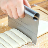 Chopper Stainless Steel Mirror Polished with Measuring Scale Multipurpose- Cake, Pizza Cutter - Pastry Bread Separator Scale Knife