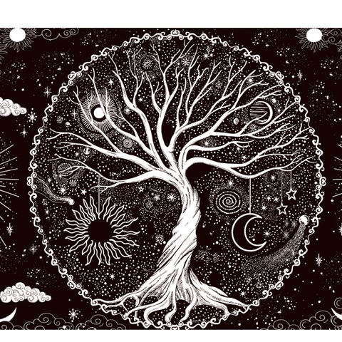 Tree of Life Tapestry,Black and White Galaxy Space Tapestries Aesthetic Psychedelic Wall Hanging decor for Living Room Bedroom In Australia - Darrahopens