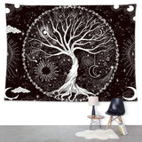 Tree of Life Tapestry,Black and White Galaxy Space Tapestries Aesthetic Psychedelic Wall Hanging decor for Living Room Bedroom