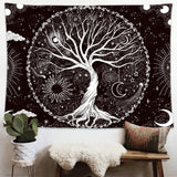 Tree of Life Tapestry,Black and White Galaxy Space Tapestries Aesthetic Psychedelic Wall Hanging decor for Living Room Bedroom