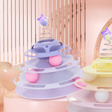 Three layer cat toy roller, anti slip base interactive turntable track toy turntable cat toy ball cat track toy cat toy self fun