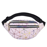 Women's crossbody bag, men's diamond checkered pattern waist belt bag, holographic sling bag, waterproof waist bag In Australia - Darrahopens