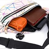 Women's crossbody bag, men's diamond checkered pattern waist belt bag, holographic sling bag, waterproof waist bag In Australia - Darrahopens