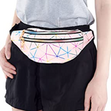Women's crossbody bag, men's diamond checkered pattern waist belt bag, holographic sling bag, waterproof waist bag