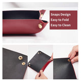Leather Valet Tray for Men Women, Small Jewelry Catchall Tray, Deskop Nightstand Organizer, Portable Travel Tray