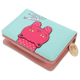Girls,Faux Leather Wallet Cute Cat Wallet Cat Pattern Purse Coin Holder Card Organizer,Bifold,Spacious(Green) In Australia - Darrahopens