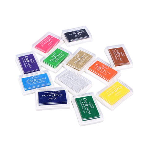 Acid ink pad pigment 12 stamps rubber stamps children's scrapbook baby ink pad multi-color, colored ink pad