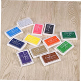Acid ink pad pigment 12 stamps rubber stamps children's scrapbook baby ink pad multi-color, colored ink pad