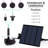 Solar Fountain Pump Kit with Independent Solar Panels, Outdoor Pond, Courtyard Garden, and Fish Tank Small Fountain