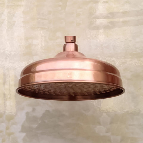 Copper Shower Heads Antique Red - Round 8 Inch Rainfall Garden High Pressure with Adjustable Rain Shower Heads In Australia - Darrahopens