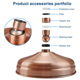 Copper Shower Heads Antique Red - Round 8 Inch Rainfall Garden High Pressure with Adjustable Rain Shower Heads