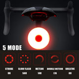 Bike Tail Light, Sport LED Rear Bike Light USB Rechargeable, Red High Intensity Bicycle Taillight Waterproof