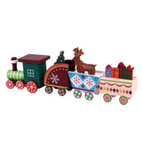 Wooden Christmas Train Statue Ornament Christmas Decoration for Home Santa Claus Gift Figurines Crafts Table Decor In Australia - Darrahopens