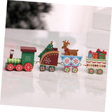Wooden Christmas Train Statue Ornament Christmas Decoration for Home Santa Claus Gift Figurines Crafts Table Decor