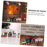 Wooden Christmas Train Statue Ornament Christmas Decoration for Home Santa Claus Gift Figurines Crafts Table Decor In Australia - Darrahopens